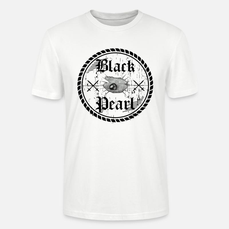 Pearl,Perle,Black,Schwarz,Geschenk,Geschenkidee, - Stanley/Stella Unisex Bio-T-Shirt CRAFTER - Weiß