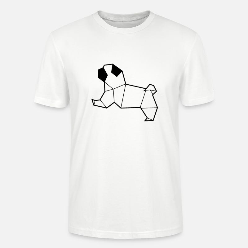 Kleiner Mops Poly Art Geschenkhund - Stanley/Stella Unisex Bio-T-Shirt CRAFTER - Weiß