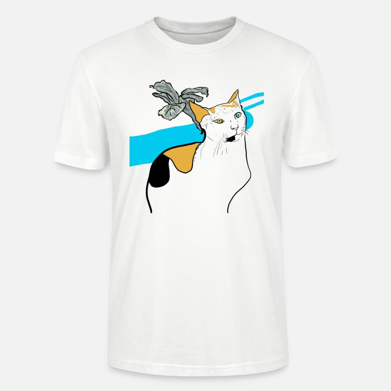 sitzende Katze - Stanley/Stella Unisex Bio-T-Shirt CRAFTER - Weiß