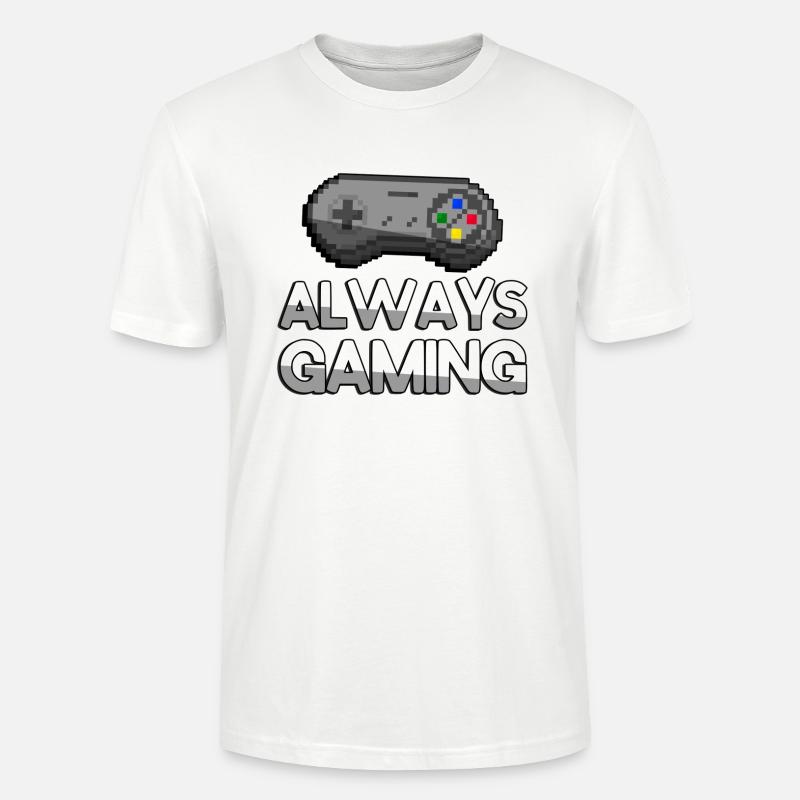 ALWAYS GAMING + SNES Controller - Gaming - Stanley/Stella Unisex Bio-T-Shirt CRAFTER - Weiß