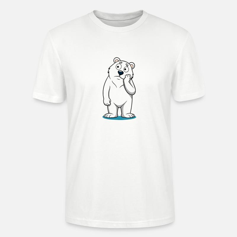Perplexed Eisbär: Neugieriger Cartoon-Bär - Stanley/Stella Unisex Bio-T-Shirt CRAFTER - Weiß