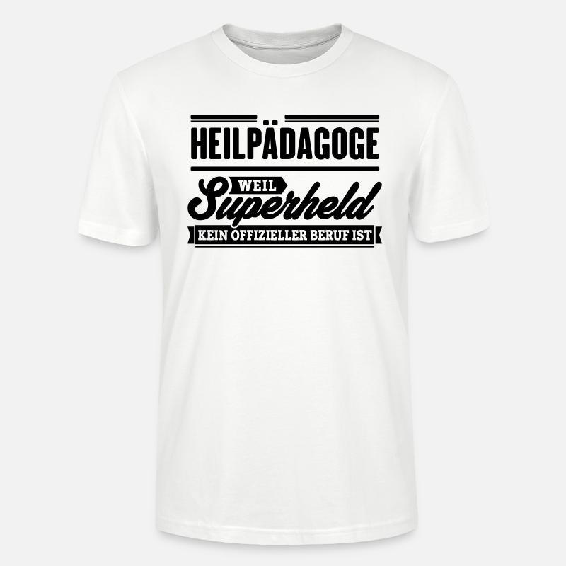 Superheld Heilpädagoge - Stanley/Stella Unisex Bio-T-Shirt CRAFTER - Weiß