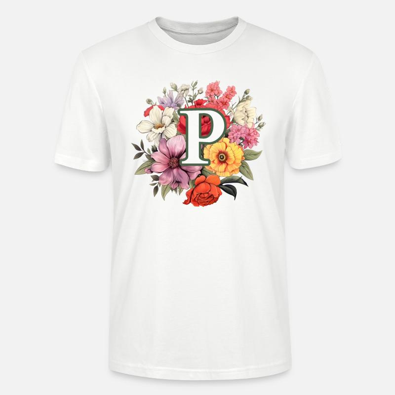 P Monogramm Blumenstrauss - Stanley/Stella Unisex Bio-T-Shirt CRAFTER - Weiß