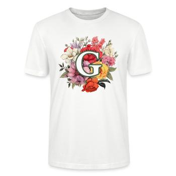 G Monogram Bouquet - T-shirt bio CRAFTER Stanley Stella Unisexe - blanc - Devant - Alina (178cm) & Michal (187cm)