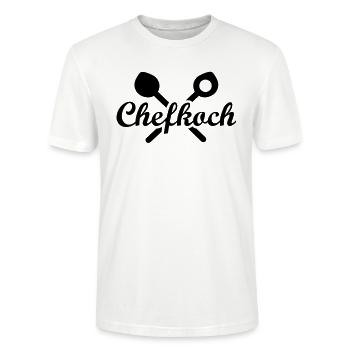 Gesundes Essen kochen Kochlöffel Chefkoch Koch - Stanley/Stella Unisex Bio-T-Shirt CRAFTER - Weiß - Vorne - Alina (178cm) & Michal (187cm)