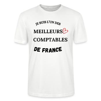 Comptable - Métier - Comptabilité - T-shirt bio CRAFTER Stanley Stella Unisexe - blanc - Devant - Alina (178cm) & Michal (187cm)