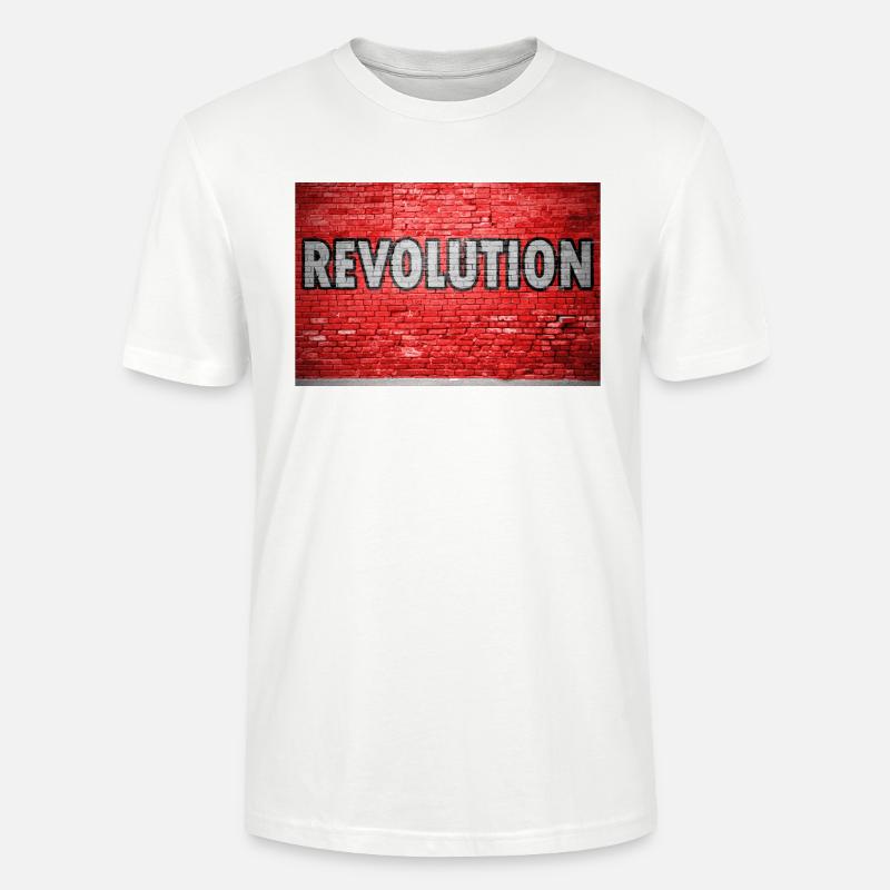 Révolution mur de briques graffiti - T-shirt bio CRAFTER Stanley Stella Unisexe - blanc