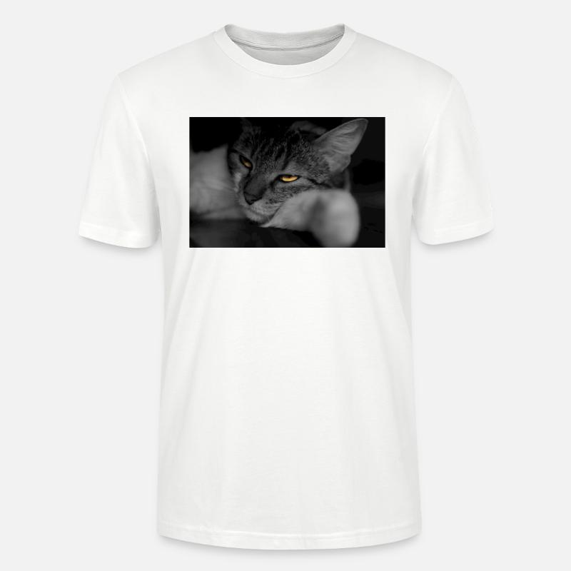 le chat au regard terrible - T-shirt bio CRAFTER Stanley Stella Unisexe - blanc