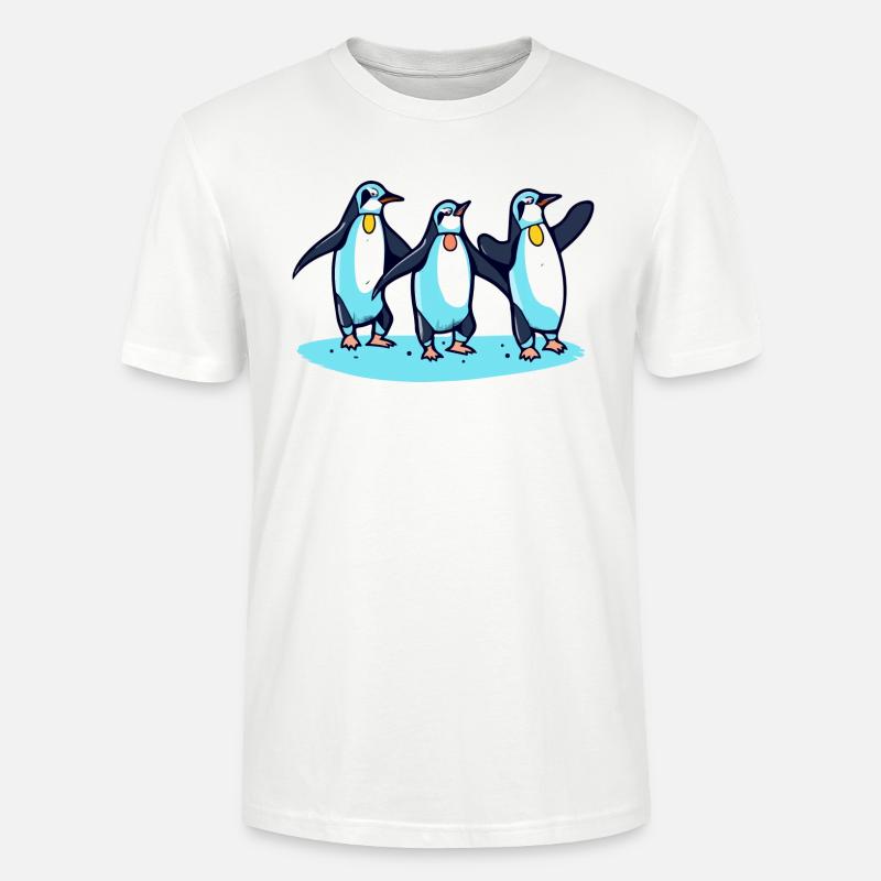 Penguins celebrate - Stanley/Stella CRAFTER Unisex Organic T-Shirt - white