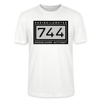 Rhin kilomètre 744 Düsseldorf Altstadt - T-shirt bio CRAFTER Stanley Stella Unisexe - blanc - Devant - Alina (178cm) & Michal (187cm)