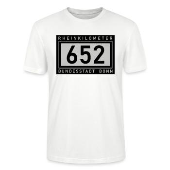 Rhine kilometre 652 Federal City of Bonn - Stanley/Stella CRAFTER Unisex Organic T-Shirt - white - Front - Alina (178cm) & Michal (187cm)