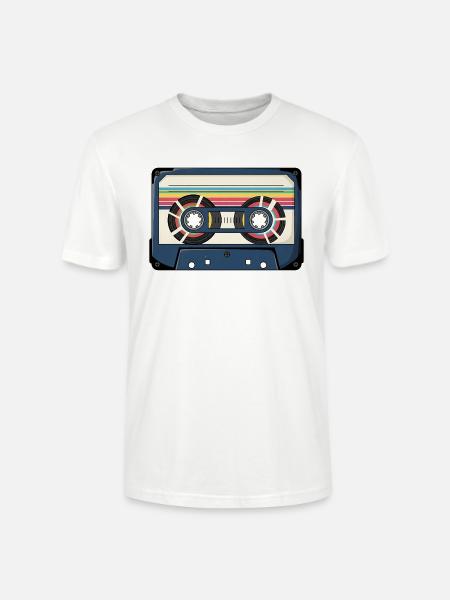 Retro Kassette Aufkleber - Stanley/Stella Unisex Bio-T-Shirt CRAFTER - Weiß