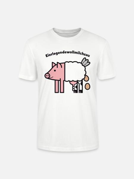 Eierlegendewollmilchsau - Stanley/Stella Unisex Bio-T-Shirt CRAFTER - Weiß