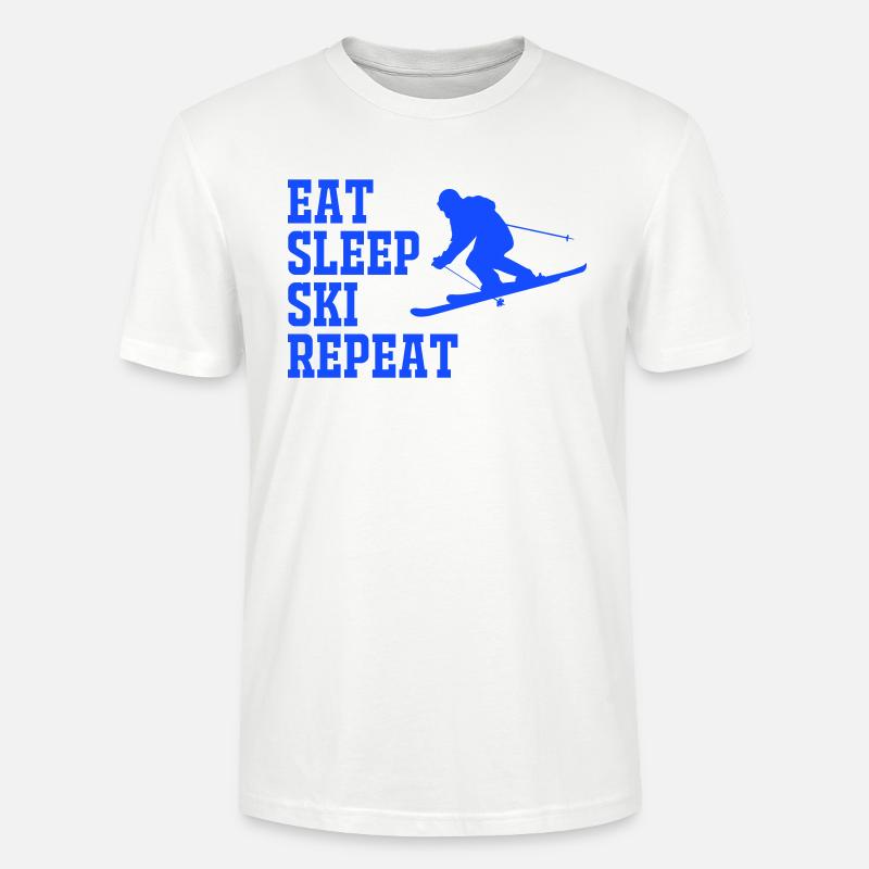 SKI EAT SLEEP REPEAT - Stanley/Stella Unisex Bio-T-Shirt CRAFTER - Weiß