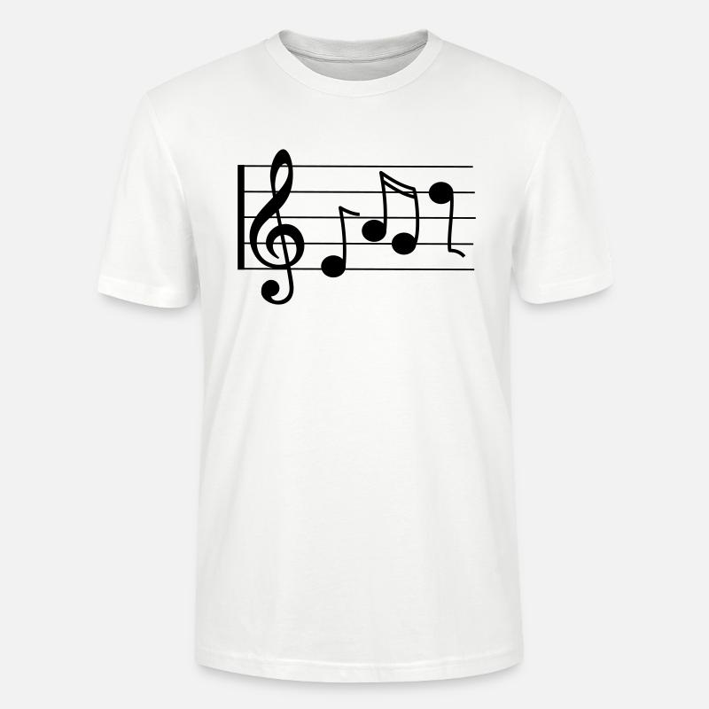 Violinschlüssel mit Noten - Stanley/Stella Unisex Bio-T-Shirt CRAFTER - Weiß