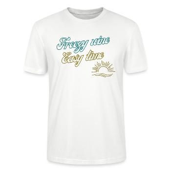 Freezy wine easy time - Stanley/Stella Unisex Bio-T-Shirt CRAFTER - Weiß - Vorne - Alina (178cm) & Michal (187cm)