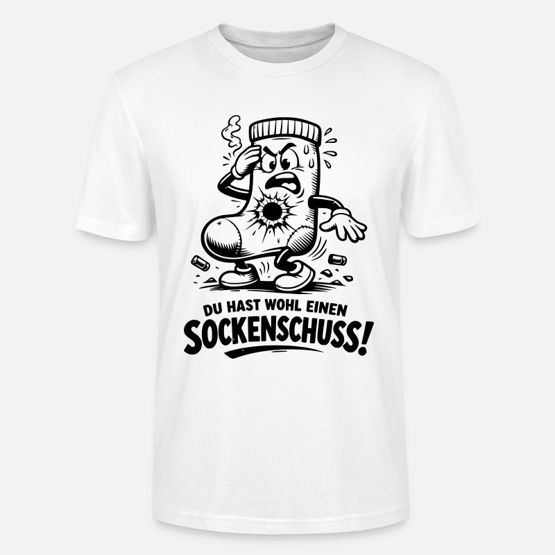 Sockenschuss Illustration mit Spruch - Stanley/Stella Unisex Bio-T-Shirt CRAFTER - Weiß