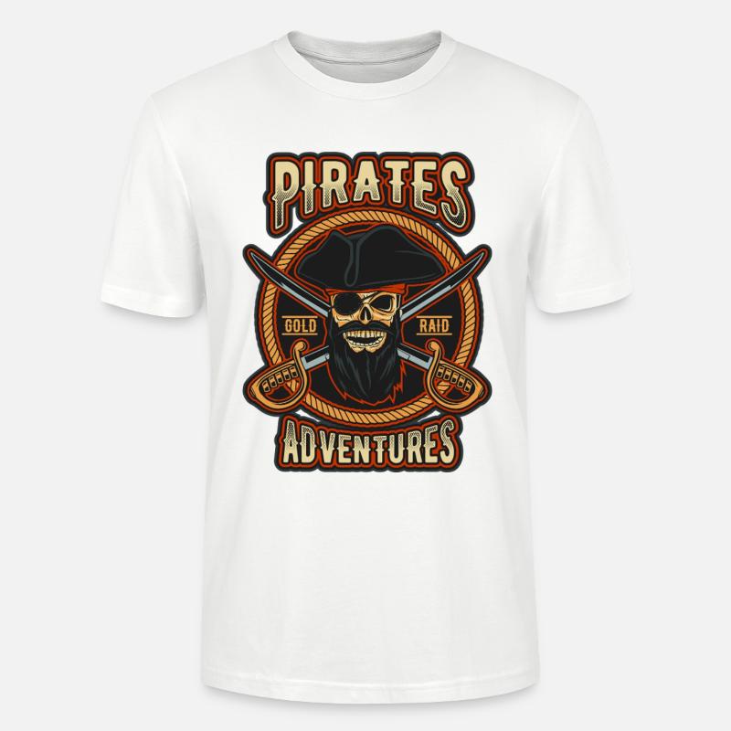 Pirate Gold Raid Patch - T-shirt bio CRAFTER Stanley Stella Unisexe - blanc