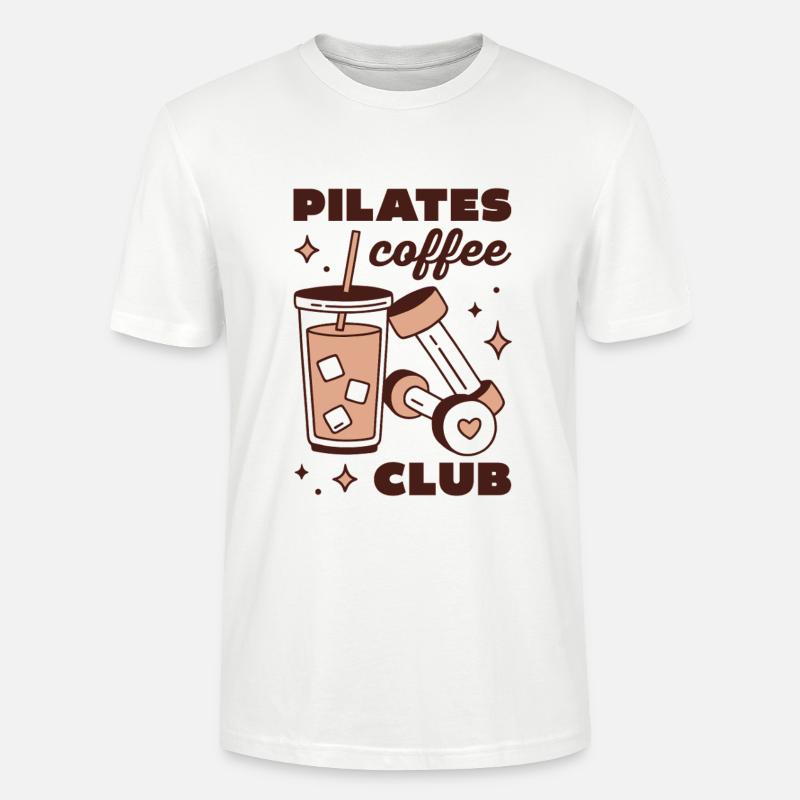 Pilates-Eiskaffee-Latte-Mädchen-Ästhetik - Stanley/Stella Unisex Bio-T-Shirt CRAFTER - Weiß