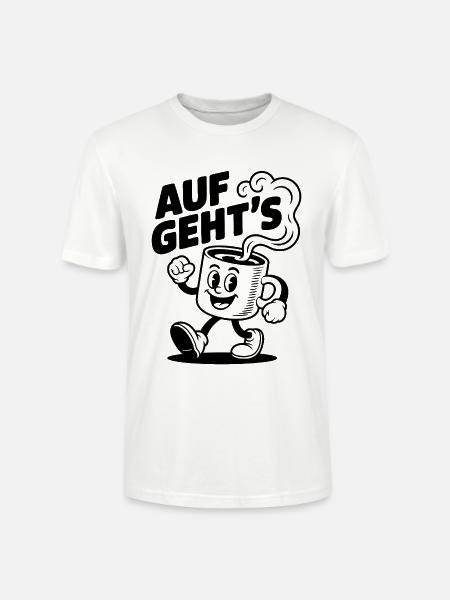 Kaffee muss sein - Stanley/Stella Unisex Bio-T-Shirt CRAFTER - Weiß