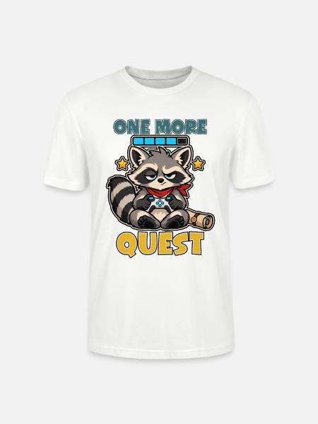 One More Quest Waschbär-Gamer - Stanley/Stella Unisex Bio-T-Shirt CRAFTER - Weiß