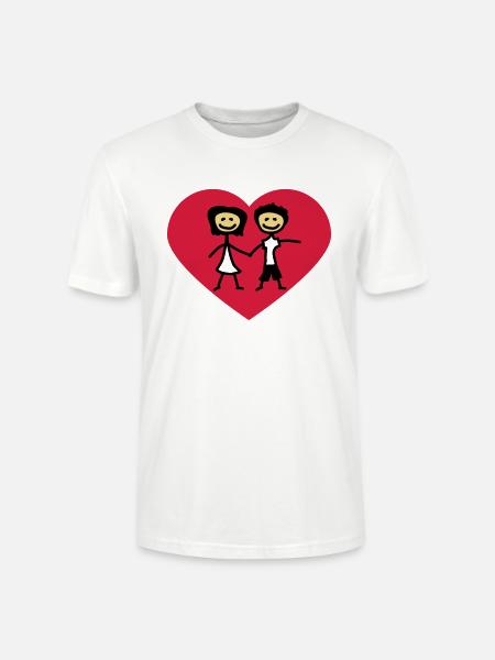 herz_3c - T-shirt bio CRAFTER Stanley Stella Unisexe - blanc