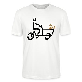 Bakfiets Hund Lastenrad Fahrrad - Stanley/Stella Unisex Bio-T-Shirt CRAFTER - Weiß - Vorne - Alina (178cm) & Michal (187cm)