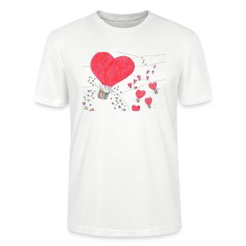 Haut les coeurs! - Stanley/Stella Unisex Bio-T-Shirt CRAFTER - Weiß - Vorne - Alina (178cm) & Michal (187cm)