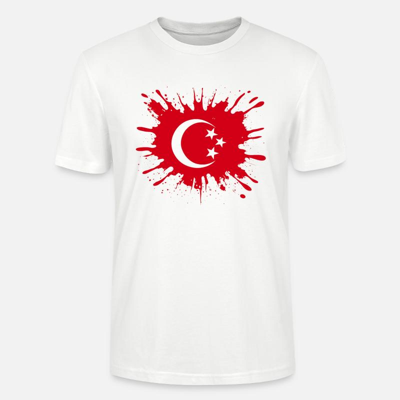 Turkish flag - Stanley/Stella CRAFTER Unisex Organic T-Shirt - white