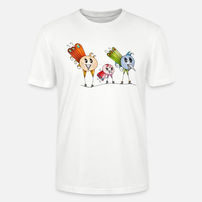 Oiseaux - T-shirt bio CRAFTER Stanley Stella Unisexe - blanc