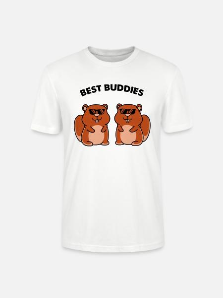 Hamster Best Buddies - Stanley/Stella CRAFTER Unisex Organic T-Shirt - white