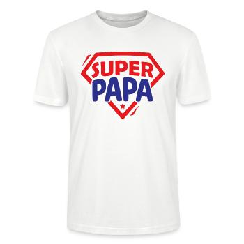 Super papa - T-shirt bio CRAFTER Stanley Stella Unisexe - blanc - Devant - Alina (178cm) & Michal (187cm)