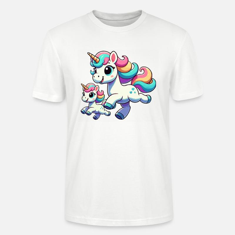Einhorn-Mutter mit Kind - Stanley/Stella Unisex Bio-T-Shirt CRAFTER - Weiß