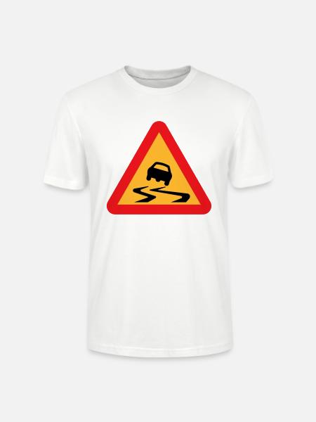 Rutsch-Auto-Warnschild - Stanley/Stella Unisex Bio-T-Shirt CRAFTER - Weiß