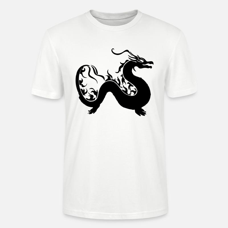 Drache geschlängelt - Stanley/Stella Unisex Bio-T-Shirt CRAFTER - Weiß