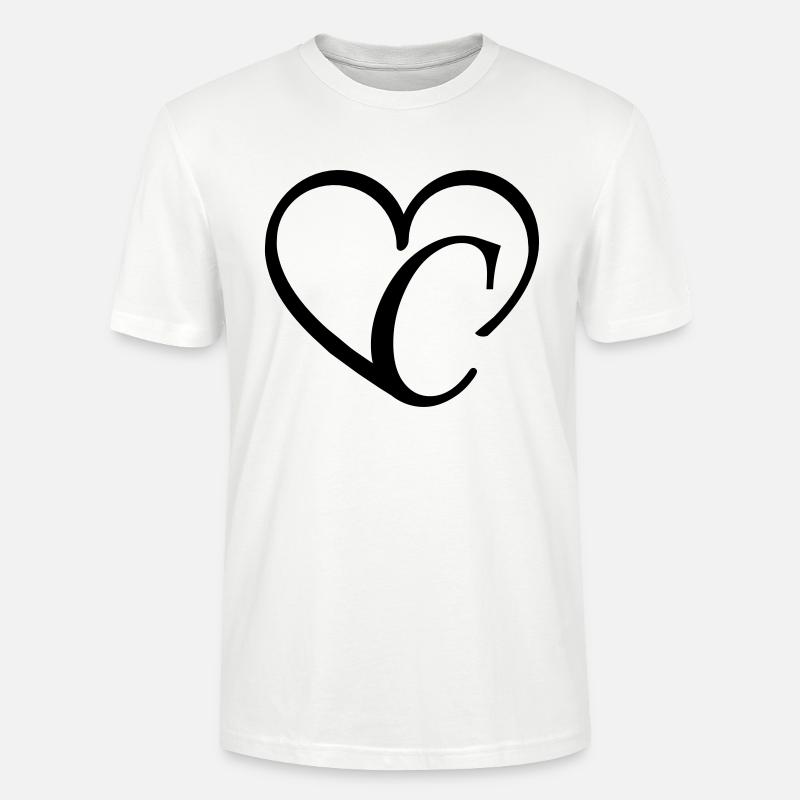 Lettre coeur c - T-shirt bio CRAFTER Stanley Stella Unisexe - blanc