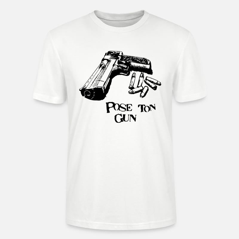 Pose ton gun NT... - T-shirt bio CRAFTER Stanley Stella Unisexe - blanc
