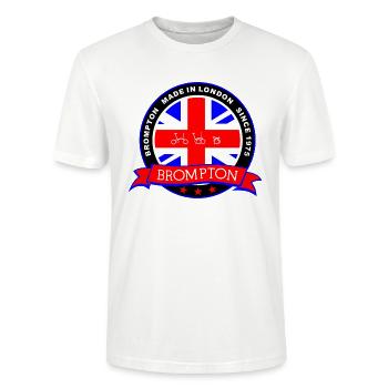CHAINSTORY x Brompton seit 1975 in London hergestellt - Stanley/Stella Unisex Bio-T-Shirt CRAFTER - Weiß - Vorne - Alina (178cm) & Michal (187cm)