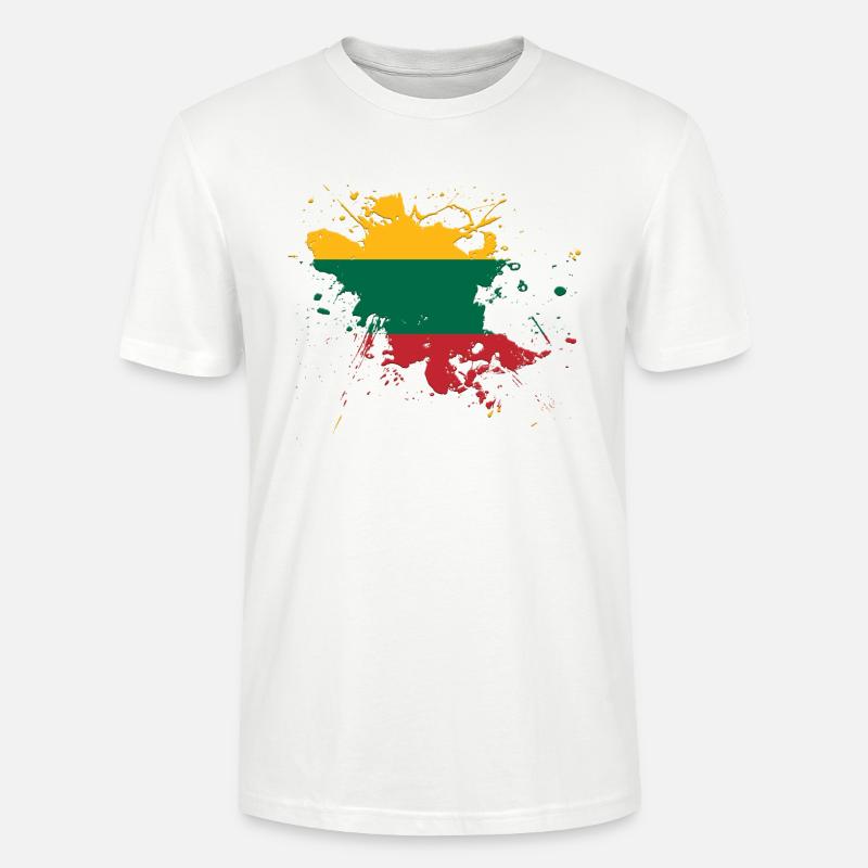 Litauen Flagge als Farbklecks - Stanley/Stella Unisex Bio-T-Shirt CRAFTER - Weiß
