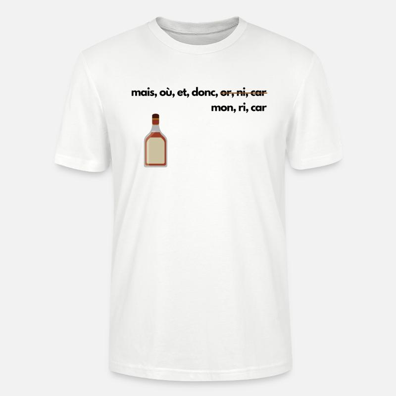Conjonctions de coordination, pastis - T-shirt bio CRAFTER Stanley Stella Unisexe - blanc
