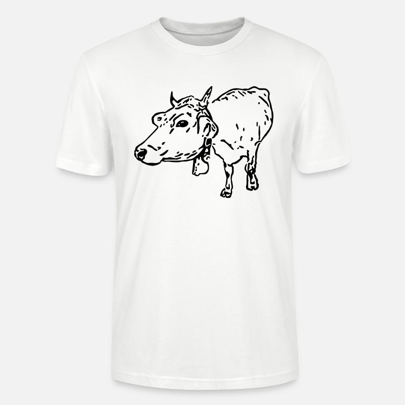 Braunvieh (1c, Milchkuh, Comicstil) - Stanley/Stella Unisex Bio-T-Shirt CRAFTER - Weiß