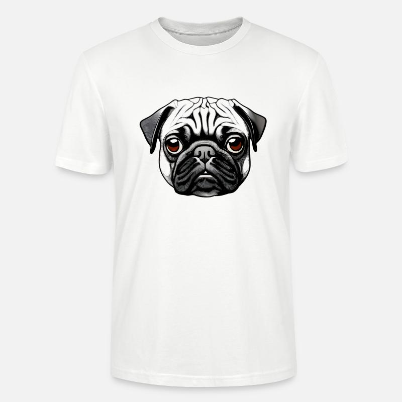 Pug Design Motif d’impression graphique - T-shirt bio CRAFTER Stanley Stella Unisexe - blanc