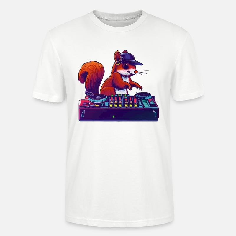 Eichhörnchen DJ Geschenkidee - Stanley/Stella Unisex Bio-T-Shirt CRAFTER - Weiß