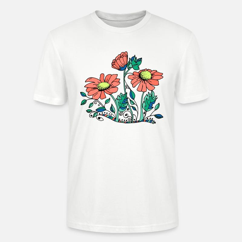 Fleur - T-shirt bio CRAFTER Stanley Stella Unisexe - blanc