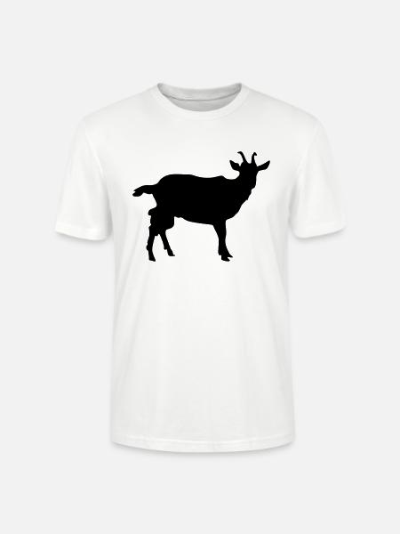 ziege silhouette - Stanley/Stella Unisex Bio-T-Shirt CRAFTER - Weiß