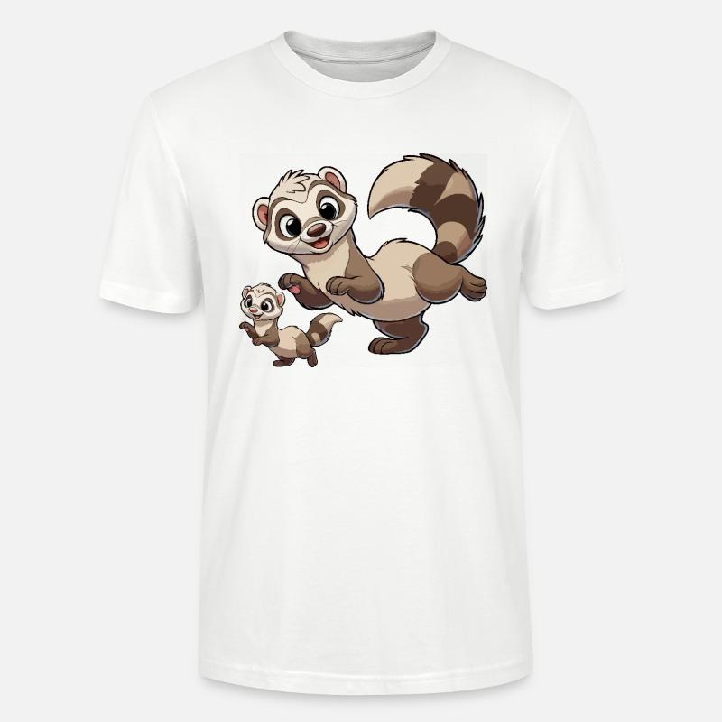 Frettchenmutter mit Kind - Stanley/Stella Unisex Bio-T-Shirt CRAFTER - Weiß
