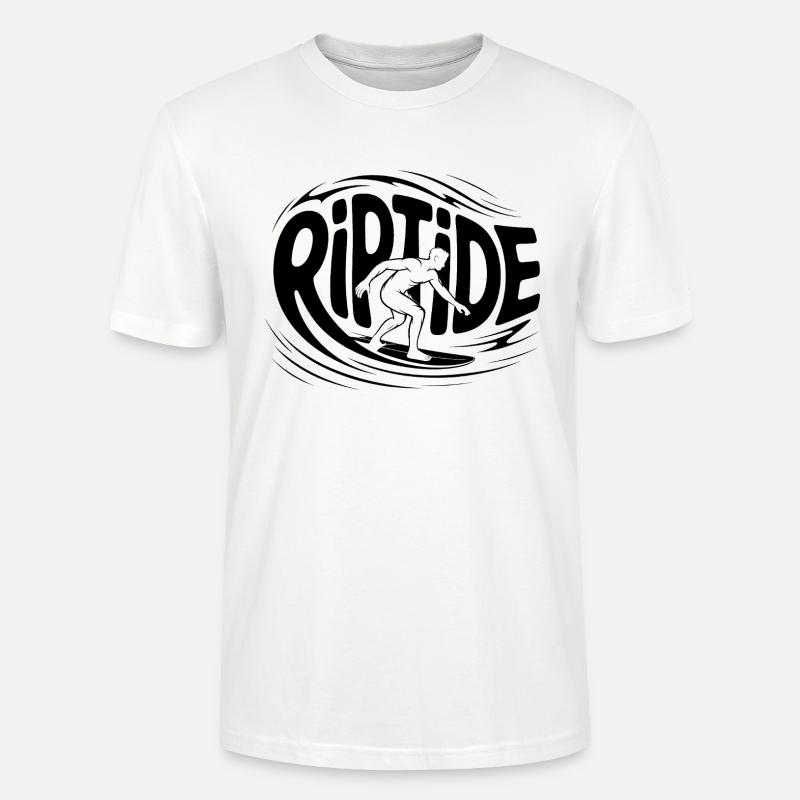 Riptide - Cool Surfer Logo - Stanley/Stella CRAFTER Unisex Organic T-Shirt - white