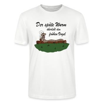 Der späte Wurm - Stanley/Stella Unisex Bio-T-Shirt CRAFTER - Weiß - Vorne - Alina (178cm) & Michal (187cm)