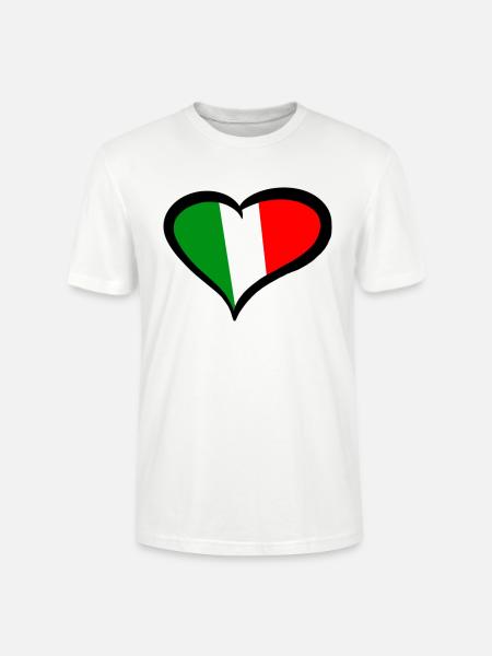 Italien Italia Italia grøn hvid rød Kærlighed hjerte kærlighed - Stanley Stella CRAFTER unisex økologisk-T-shirt - hvid
