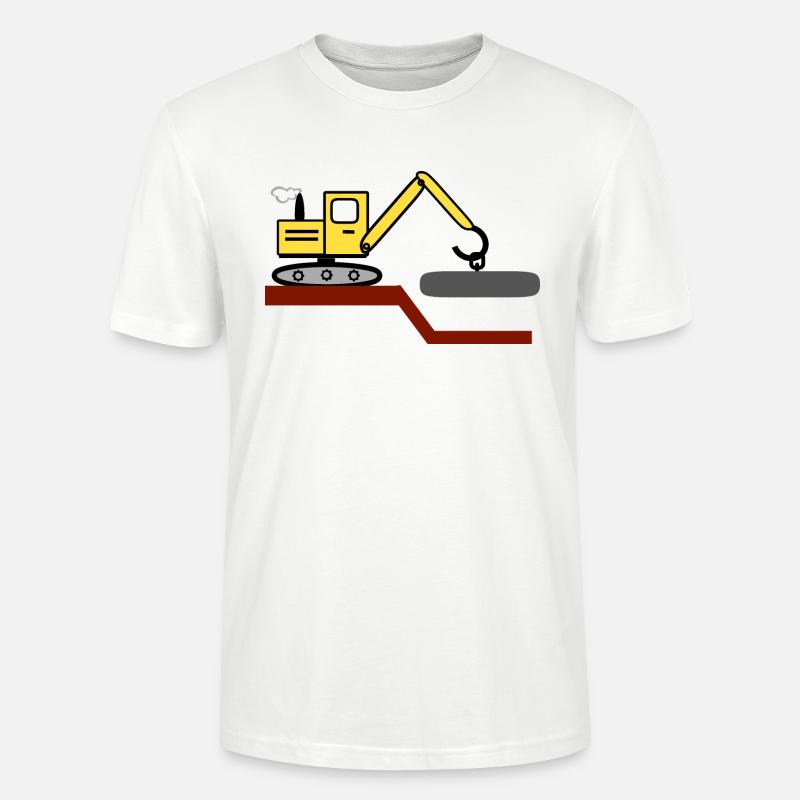 Excavator - Stanley/Stella CRAFTER Unisex Organic T-Shirt - white